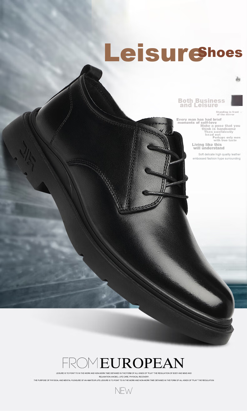 MULINSEN Men's Shoes, Top-Grain Leather, Formal Business Shoes, Breathable Soft-Soled Men's Leather Shoes, FP223220 1