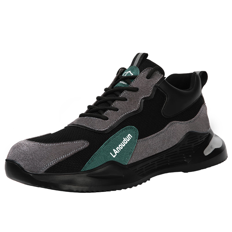 Lanoudun Safety Shoes for Men, Lightweight Summer Breathable Anti-Smashing Anti-Puncture Steel Toe Work Safety Construction Site Shoes DL2095 Size 36
