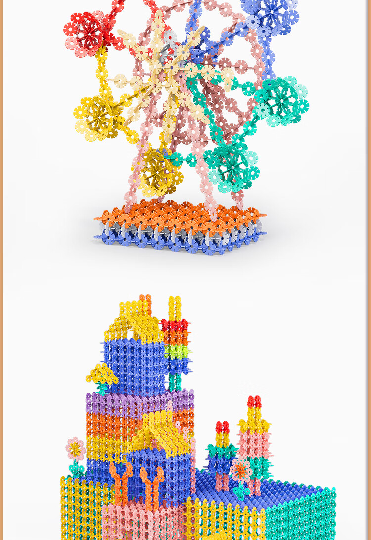 Babibu 1000 Thick Snowflake Pieces, 3D Building Blocks, Children's Toy for Boys And Girls Aged 3-6, Birthday Gift 14