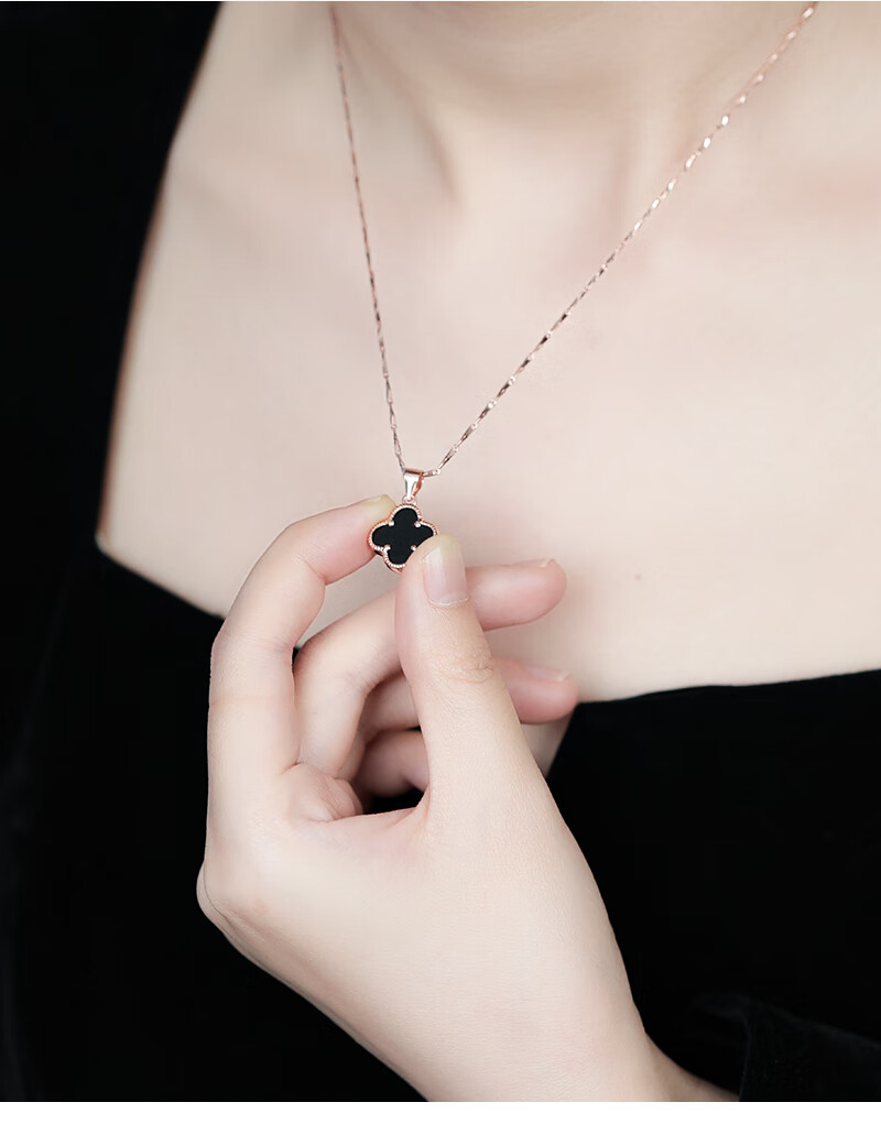 MANHE S999 Sterling Silver Four-Leaf Clover Necklace for Women, 2026 New Light Luxury High-End Birthday Gift for Girlfriend 18