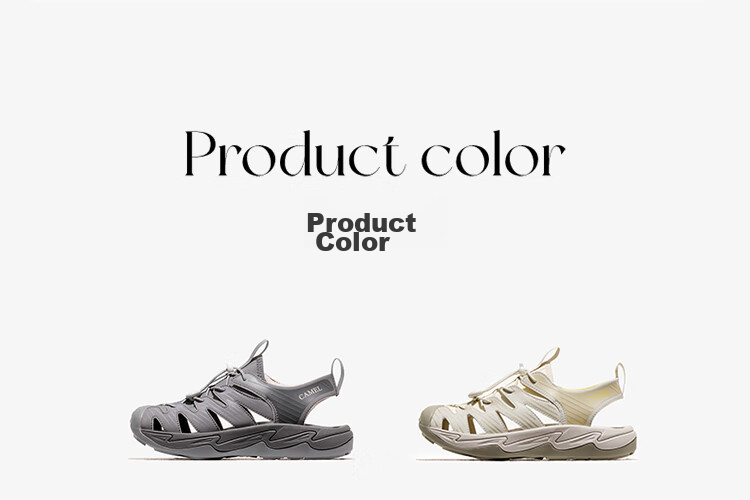 CAMEL Summer Outdoor Sandals for Men And Women, Thick-Soled Closed-Toe Beach Shoes, Water Wading And Stream Trekking Footwear 8