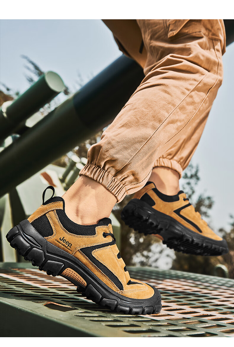 JEEP Hiking Shoes for Men, Outdoor Non-Slip Wear-Resistant Training Shoes, Sports Running Shoes, Men's Off-Road Mountaineering Boots 1260 21