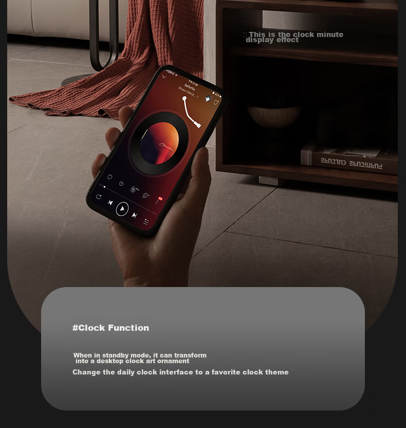 MORRORART Muna M2 Desktop Song Lyrics Speaker with Floating Subtitles, Vinyl Record, Wireless Bluetooth Speaker, Smart Home Birthday Gift, Subsidy, Electronic Digital Photo Frame 15
