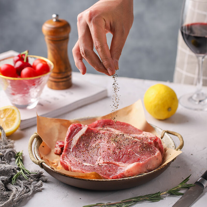 恒都 国产整切西冷眼肉牛排套装 1.5kg(10片) 含酱整切调理牛排
