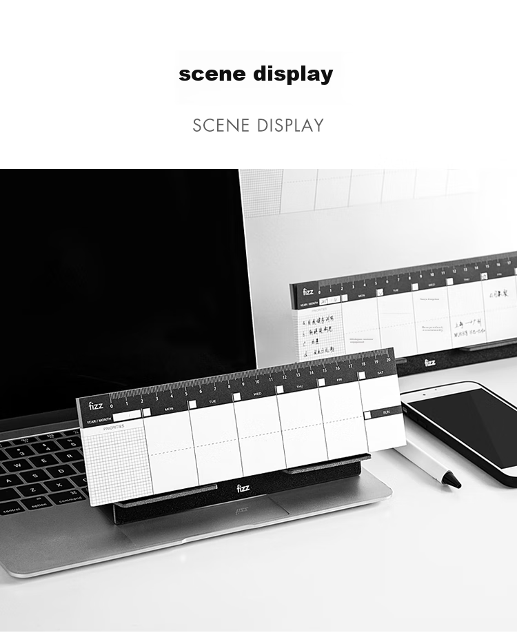 Fizz Self-Filling Calendar, Planner Notebook, Mini Desk Organizer, Task List, Office Desk Planner, Small Notebook, Memo Holder, Phone Stand FZ335014 14