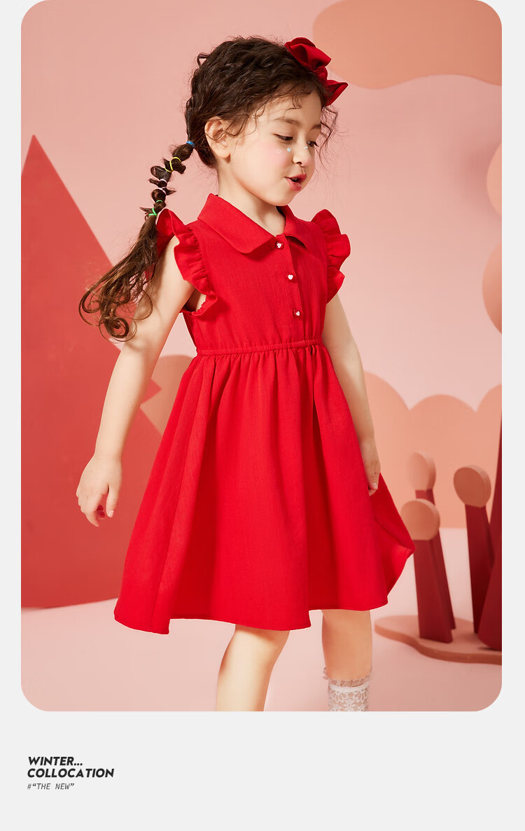 ASK JUNIOR Girls' Summer Vacation Dress, Children's Sundress with Lace Sleeves, Princess Dress for Summer Vacatio 4