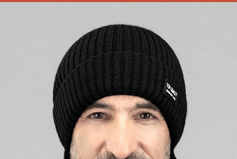 RED DRAGONFLY Hat for Men, Winter Season, Middle-Aged And Elderly, Grandfathers And Fathers, Cold Protection, Warmth, Windproof, Fleece-Lined, Thickened, Knitted Woolen Cap for The Elderly 13