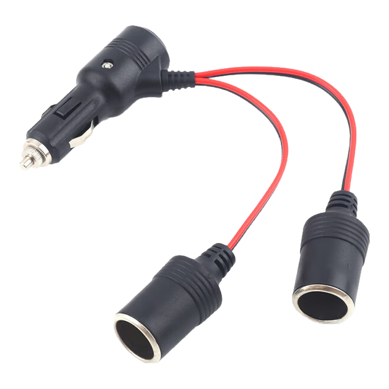 Meiyazhixing 12V/24V Car Cigarette Lighter Socket, One-To Male to Female Plug, Y-Shaped Cigarette Lighter Extension Cord