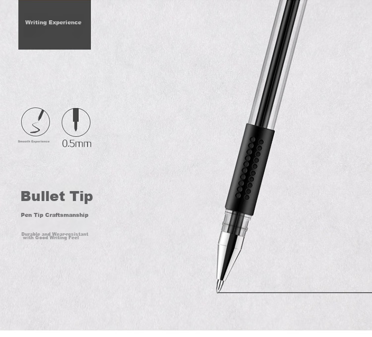 GuangBo 0.5mm Black Classic Gel Pen Set (10 Pens + 10 Refills), 20-Piece Set, ZX9517D 5