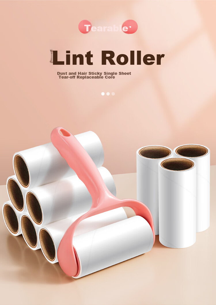Huaqizhigu Lint Roller Brush Clothes Dust Removal Paper Pet Cat Hair Remover Bed Sheet Lint Roller Paper, 90 Sheets in Total 1
