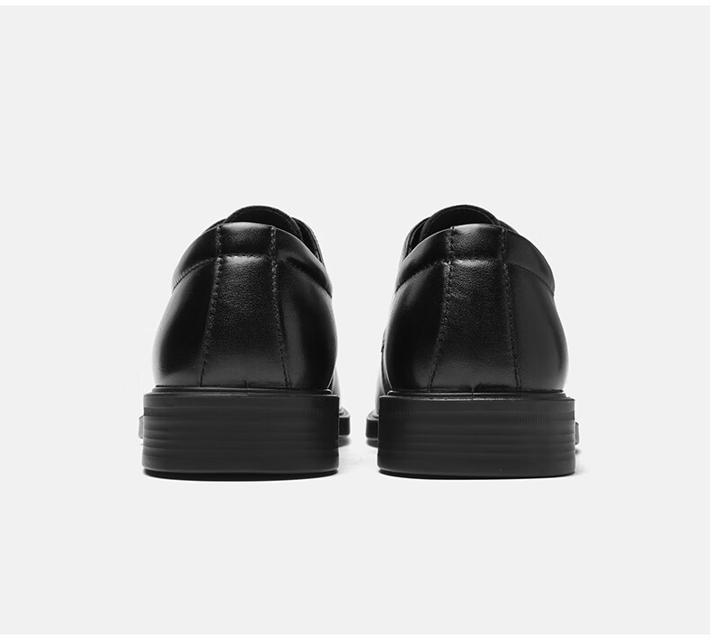 HLA Men's Leather Shoes, Top Grain Cowhide, Lace-Up Formal Business Casual Shoes for Men, T269 Black Size 44 26