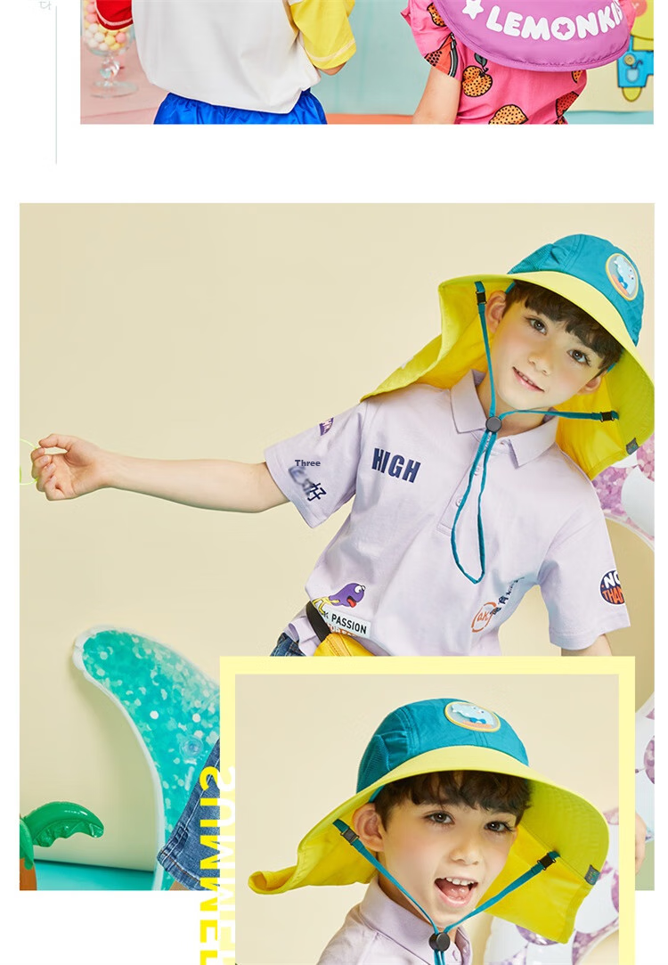 Lemonkid Children's Sun Protection Hat, Boys And Girls Sun Hat, Baby Fisherman Hat, Infant Sun Hat, Elegant Purple Little Rabbit, Size 52 13