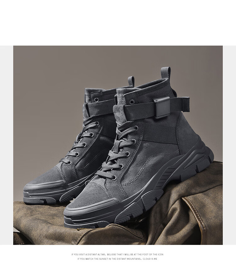 CARTELO Men's High-Top Martin Boots, Autumn And Winter British Style Boots, Men's Work Boots, Hiking Outdoor Safety Shoes 21