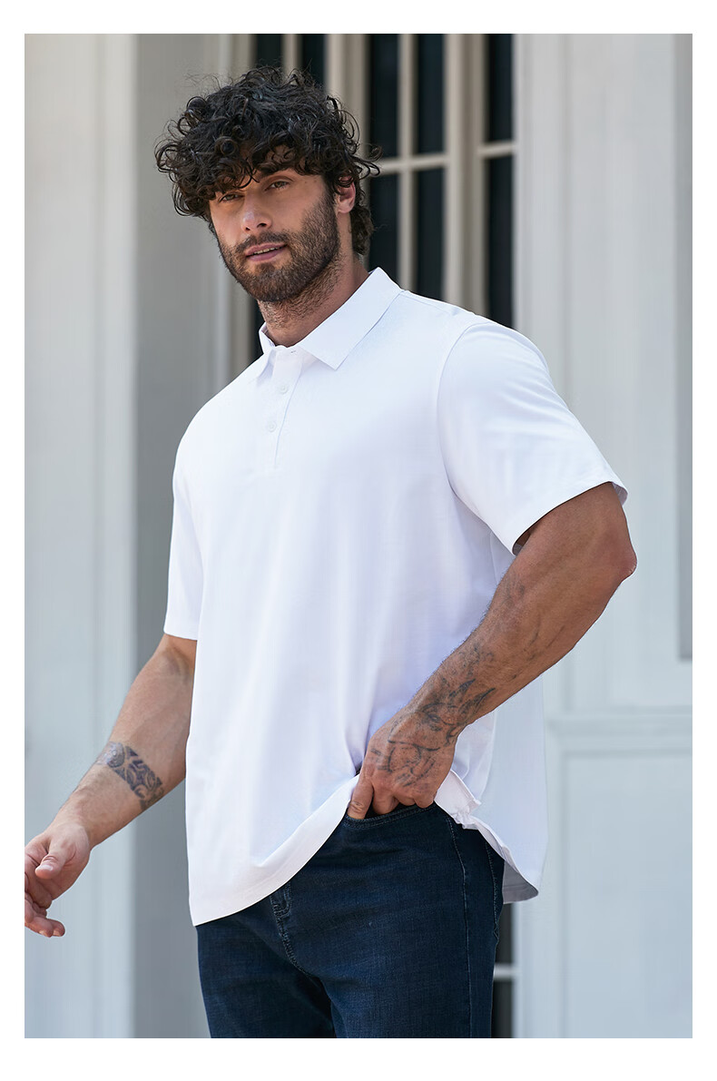 Dibinze Large Size Polo Shirt for Men, Plus Size Loose Fit Cool Business Casual Collared T-Shirt, White, 8XL 21
