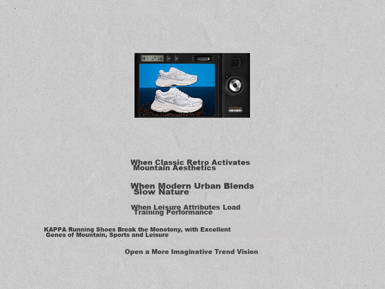 Kappa Hydrogen Track Dad Sneakers, Women's Shoes, Autumn Breathable Height-Increasing Casual Versatile White Shoes, Shark Gray, Size 37 3