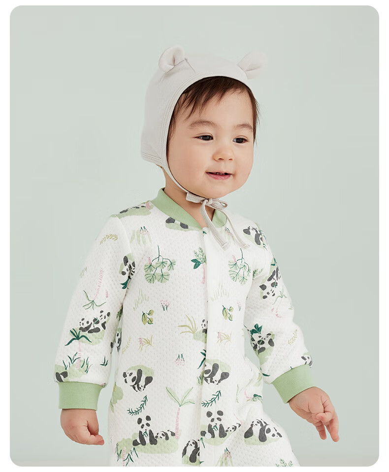 WELLBER Baby Romper for Boys And Girls, Infant Onesie Bodysuit Newborn Coverall Spring 2025 Panda 73cm 11