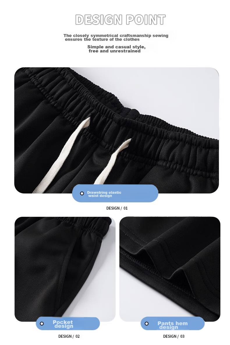 POUM American-Style Casual Ice Silk Shorts for Men, Summer Loose-Fit Sports Trendy Outdoor Wear Five-Point Pants TQ04 Black XL 13