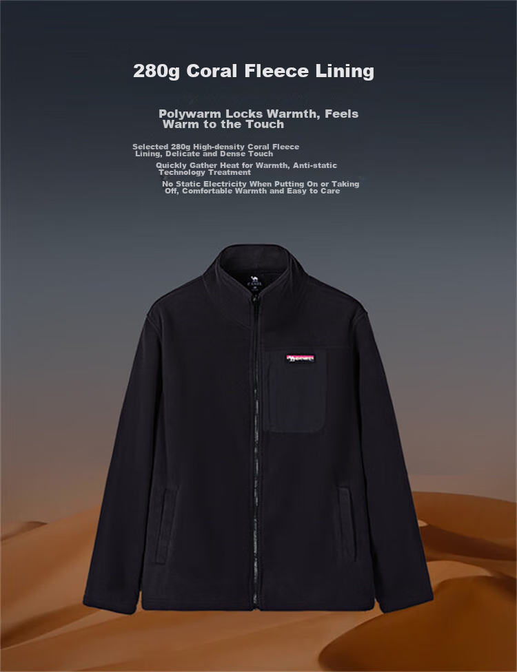 CAMEL Three-In Outdoor Jacket, Hiking Windproof Waterproof Coat, Camping Trekking Outerwear, O606, Phantom Black, XL 7
