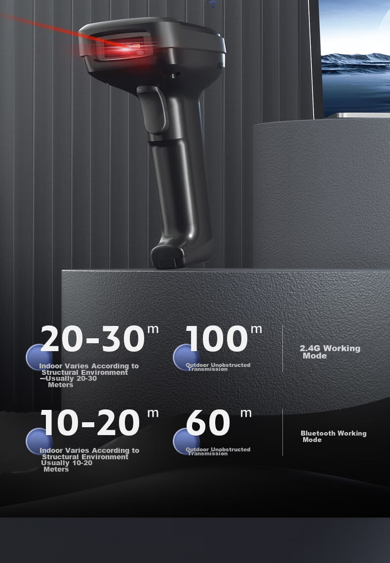 Deli Barcode Scanner, Wireless QR Code And Barcode Scanner, Supermarket Cashier Medical Insurance Payment Traceability Express Logistics Inquiry Spare Parts, 1.3 Million Pixels AA308 14