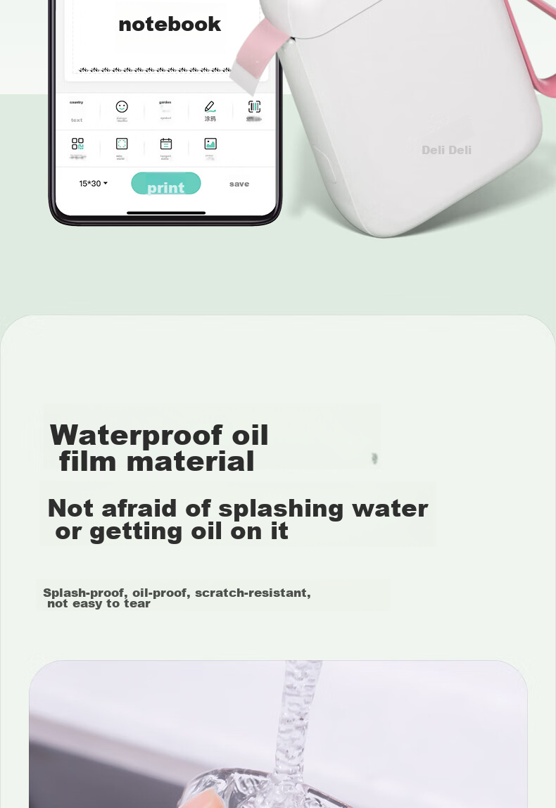 Deli Q10Pro Snow White, Portable Thermal Label Printer for Home Use, Journal Name Sticker Organizer Price Tag Food Label Printer, Mobile Bluetooth Connectio 12