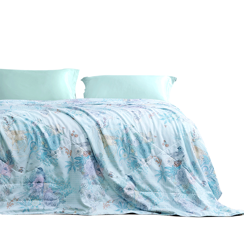 FUANNA Silk Quilt, 100% Silk Summer Cool Comforter, Double-Size Air Conditioning Quilt, Thin Summer Blanket, 3.6 Jin (1.8 Kg), 230x229cm