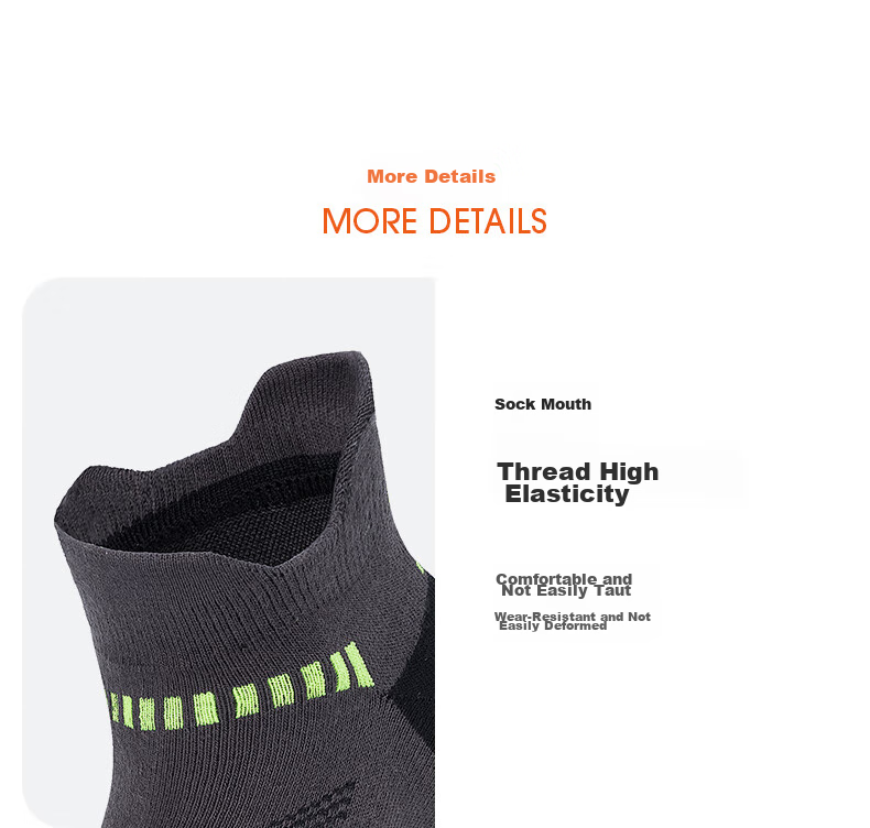 TFO Competition-Grade Outdoor Socks, Comfortable Breathable Running Socks Low-Top Hiking Socks 2202412 Men's Dark Gray 15