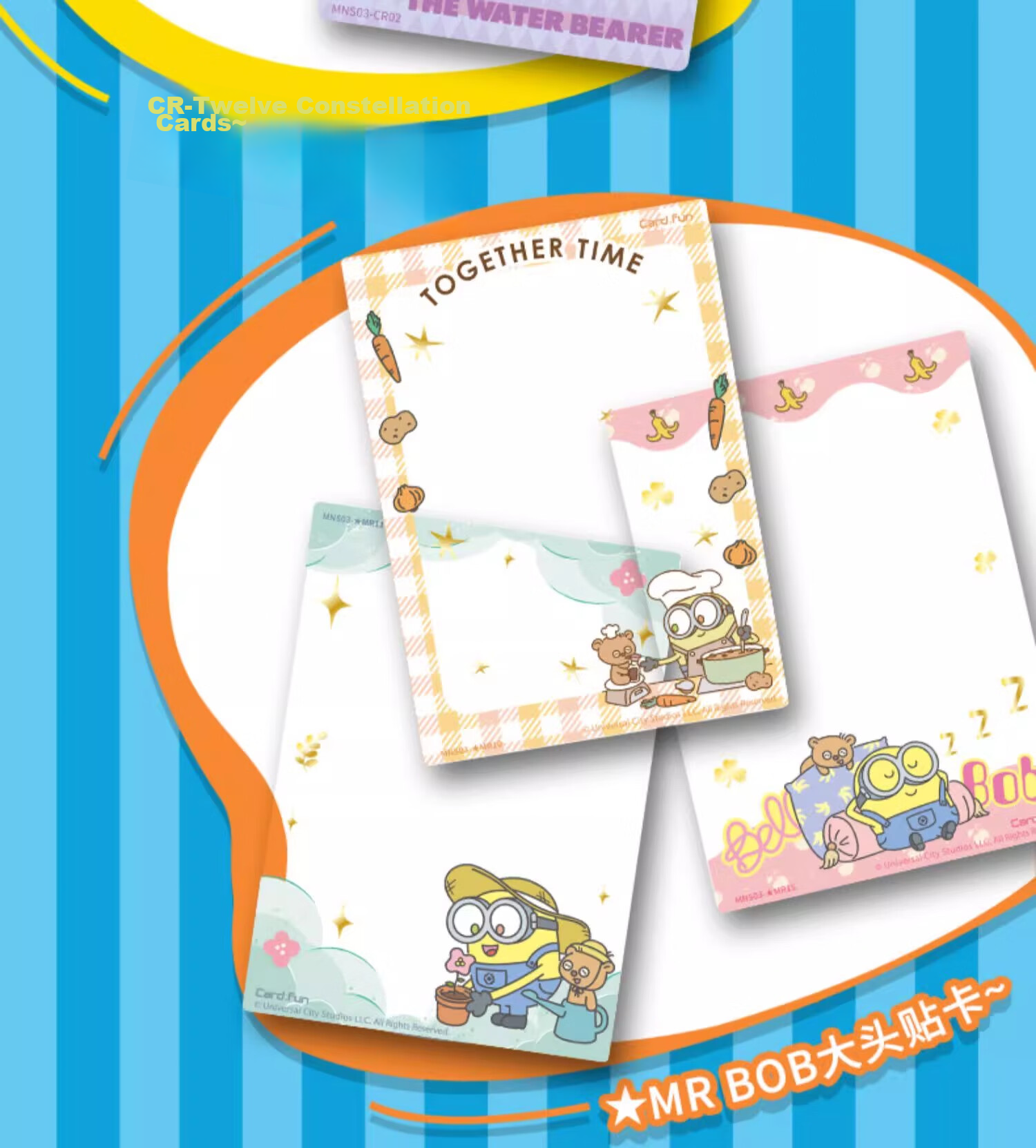 Card.Fun [Three Pieces, Five-Fold] Official Minions Carnival Holiday Collection Cards, Blind Box Cards, Anime Cards, Merchandise, Gu Zi, Single Pack (3 Cards/pack) 3