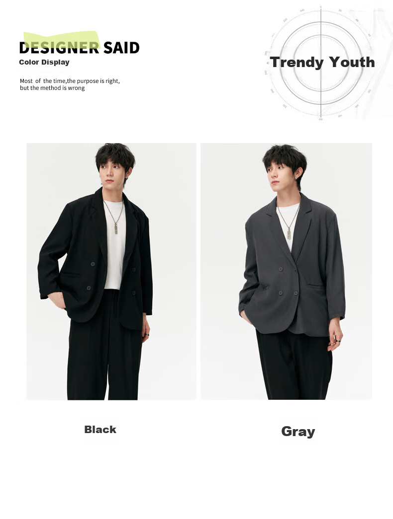 MMOPTOP Luxurious High-End Suit Jacket for Men, Spring And Autumn Trendy Cool Casual Blazer Top X233 Black 2XL 3