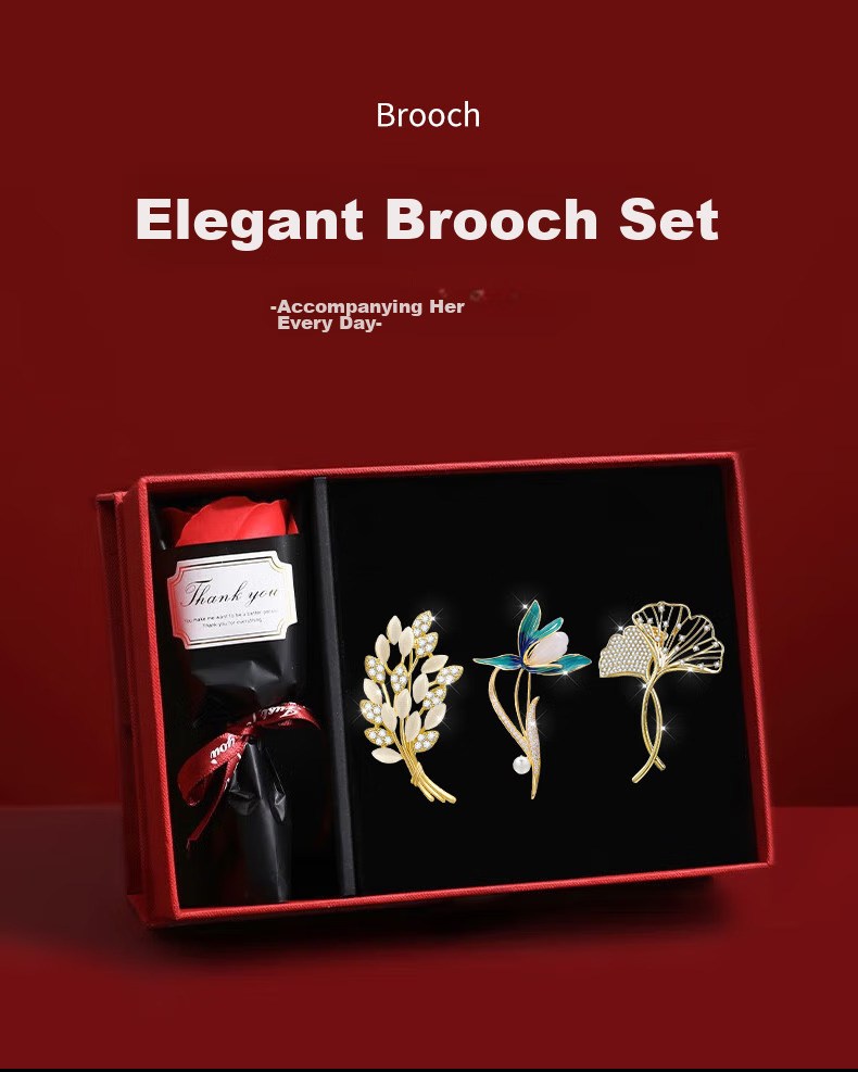 MIMORE Brooch, High-End Women's Luxury Elegant Gift Box Set, Exquisite Niche Practical Jewelry, Birthday Gift for Mom And Elders 1