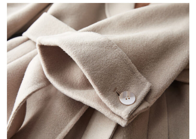 Dme [Jingshu Merino Wool Coat] Winter Old-Style Lapel Double-Breasted Long Elegant Slimming Coat Women's Outerwear 9