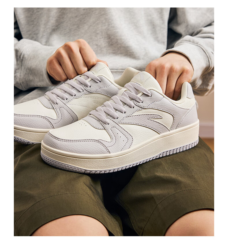 Anta Origin Year 2.0 | Men's Thick-Soled White Sneakers, Breathable Retro Casual Sports Shoes for Couples, Summer Height-Increasing Sneakers 21