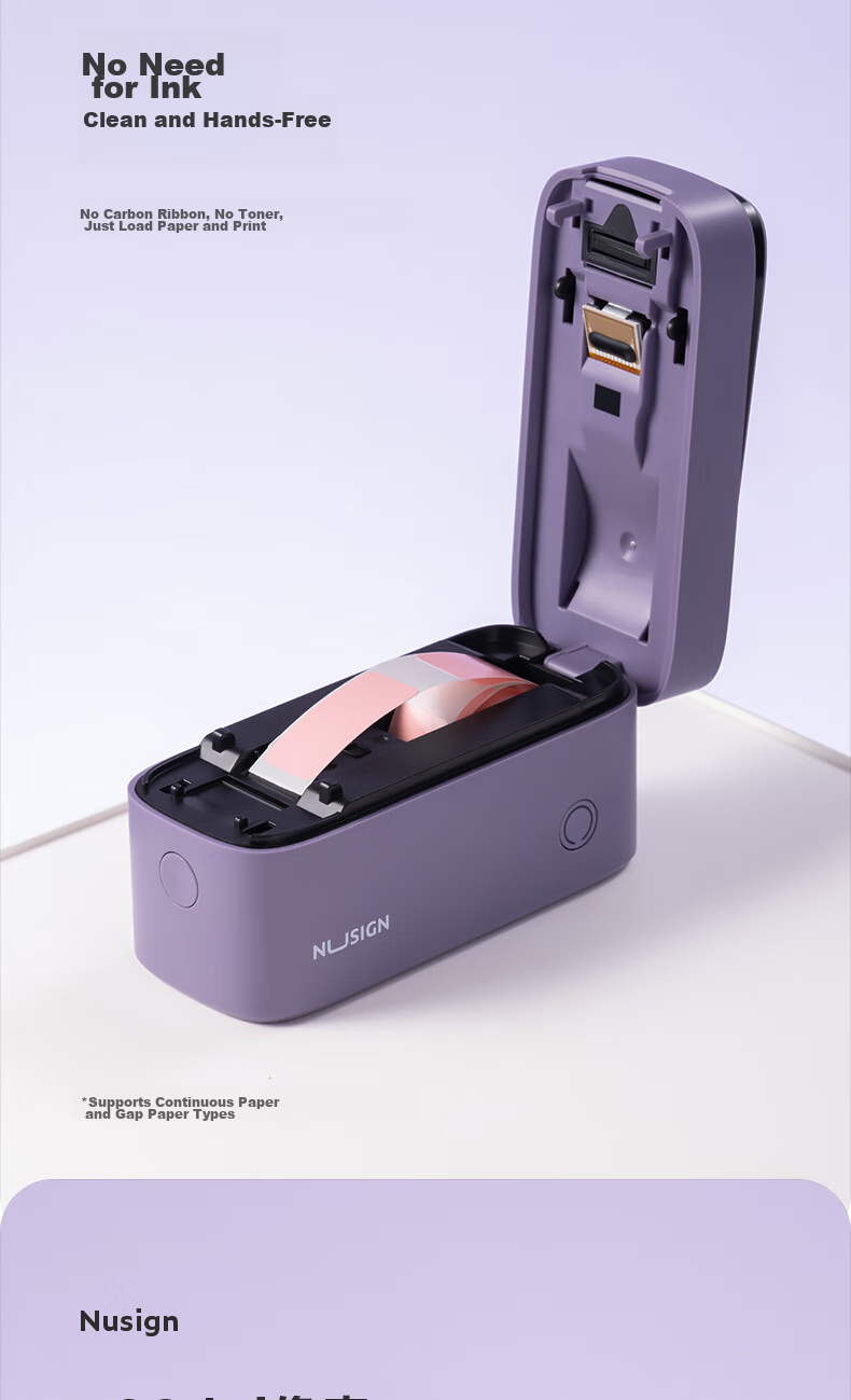 Deli Q3 Purple Portable Thermal Label Printer for Home Use, Journal Name Tags, Storage Labels, Price Tags, Food Labels Printer, 300dpi High-Definition, Mobile Phone Connectio 9