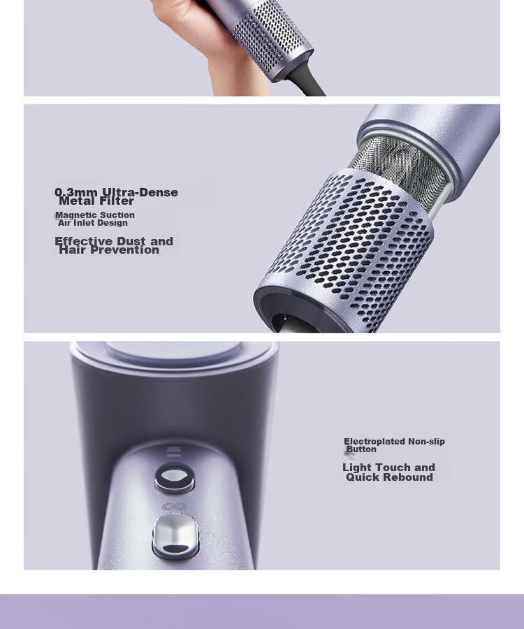 POVOS High-Speed Hair Dryer for Home Use, Negative Ion Hair Dryer, High-Power Quick-Drying Low-Noise PH9909 Amethyst Crystal Birthday Gift for Girlfriend Or Wife 12