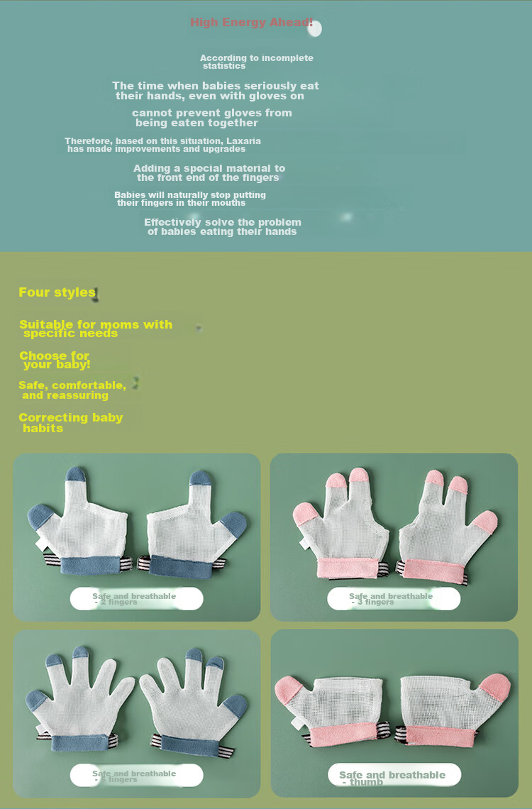 LAXIALIYA Baby Anti-Thumb Sucking Device, Toddler Anti-Biting Gloves, Infant Anti-Sucking Finger, Children's Anti-Thumbsucking Aid, Kids Summer 3
