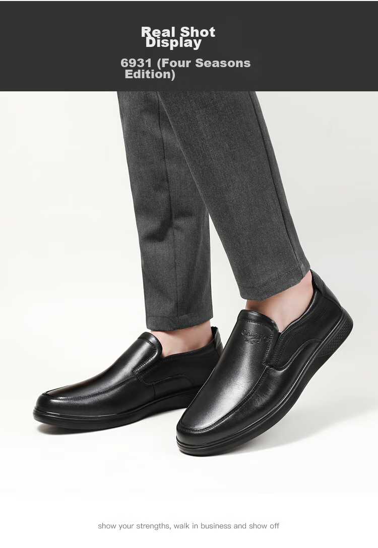 CARTELO Leather Shoes for Men, Slip-On, Casual Business Style, New Soft-Soled Formal Shoes for Middle-Aged Fathers, Breathable for Autumn And Winter Seasons 9