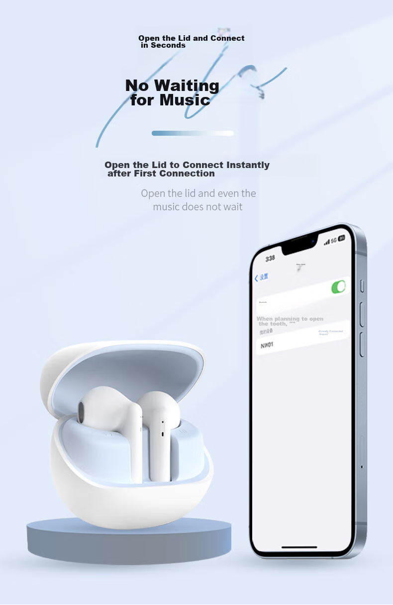 Lenovo Invests in Brand Yinengzhe Wireless Noise-Cancelling Bluetooth Earphones, In-Ear Gaming, Cycling, Music, Online Classes, Low Latency, High Sound Quality, Compatible with Android/iOS Phones, White 7