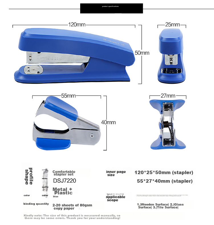 GuangBo X Sanrio Mermaid Student Mini Stapler Set + 480 Staples, Stationery Stapler with Staple Remover, Upgraded Soft Rubber Powder KT84748 4