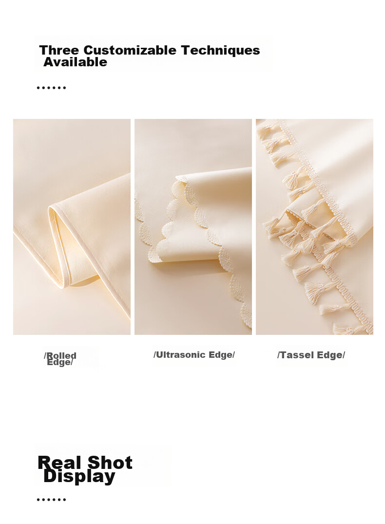 CHERISHES LIFE Waterproof And Oil-Resistant Rectangular Tablecloth for Dining Tables, Hotel Banquet Fabric Table Cover, Washable, Cream White, 137*220cm 12