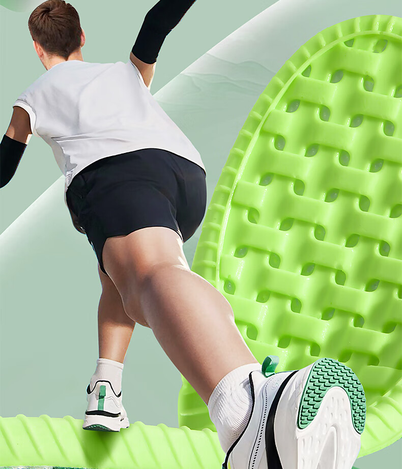 Warrior (Warrior) 2-Pair Sports Insoles for Men, Shock-Absorbing, Soft, Odor-Resistant, Breathable, Sweat-Absorbing, Military Training 6081 Green 35-36 1