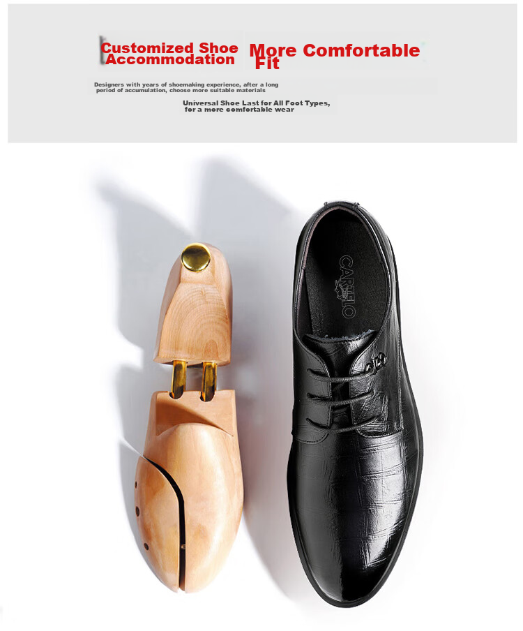 CARTELO British Men's Leather Shoes, Business Breathable Cowhide Formal Shoes, Office Low-Top Leather Shoes for Men 9274, Black, Size 38 10