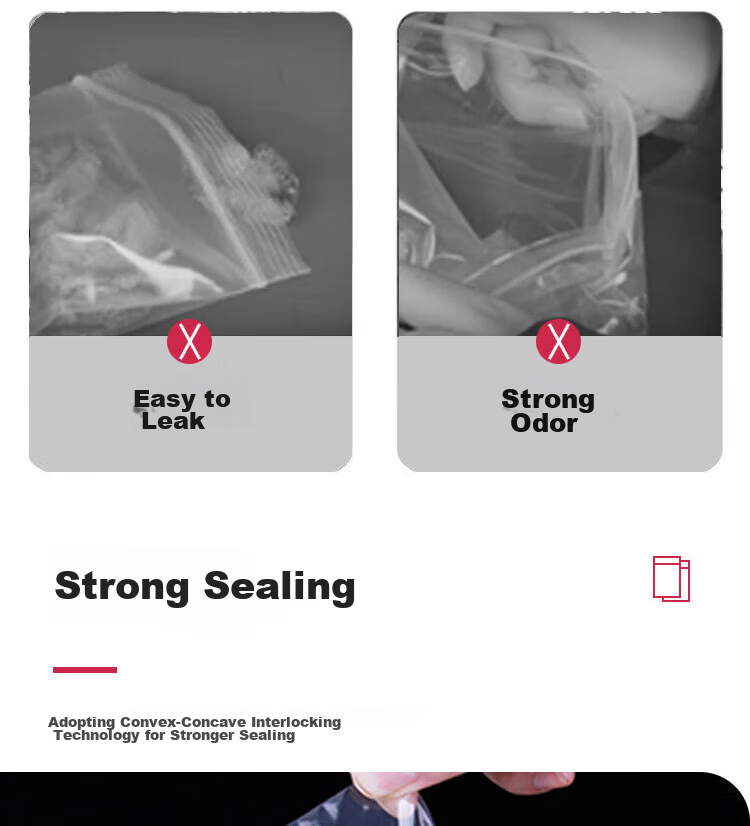 Ouliwen Food-Grade Self-Sealing Bags, Large Size 8, Thickened Transparent, for Medicine And Tea Storage, Sealing Bags, PE Cling Film Plastic Bags, 17*25cm, 100 Pieces 5