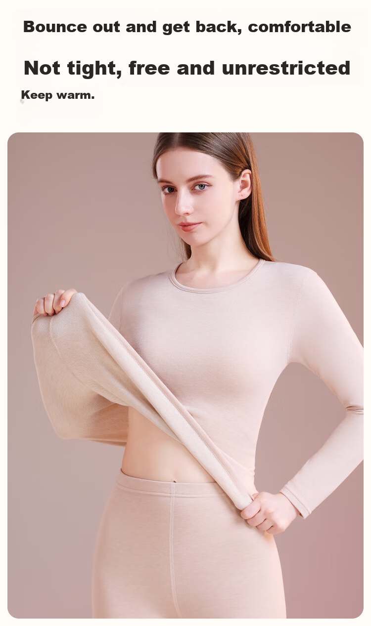 Dushiliren 26 New Thermal Underwear for Women, German Velvet Modal Heat-Generating Cashmere Silk Set, Thickened Autumn Top And Pants, Winter Seaso 16