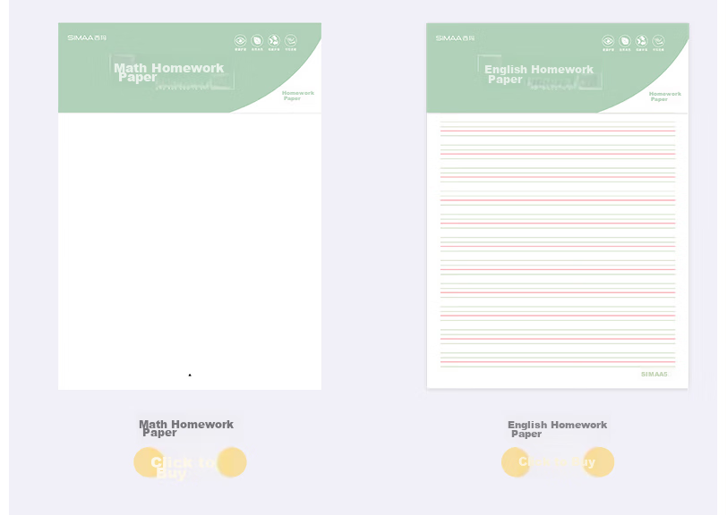 SIMAA 16K Double-Lined Letter Paper, 30 Sheets/3 Books Total 90 Sheets, 70g Thick Letter Paper, Application Notebook, Signature Pad, Manuscript Paper, Report Paper, 8515 7