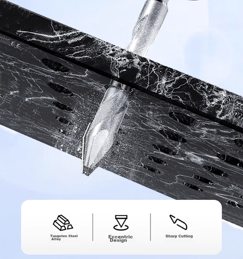 Dedong Ceramic Tile Drill Bit Eccentric Offset Head Concrete Super Hard Special Triangular Ceramic Alloy Drill for Cement Glass 2