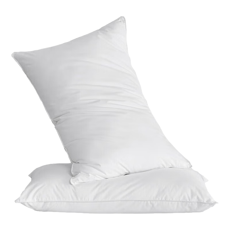 Yuanshenghuo Fiber Pillow Core, Hotel Grade Cervical Pillow, 100% Cotton Fabric 1000g Medium Pillow, Set of Two, 48*74cm