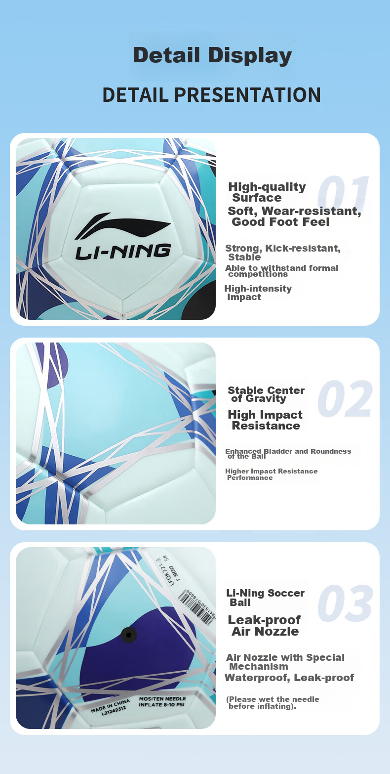 Li-Ning Soccer Ball for Children, Size 4, Standard Training And Competition Ball, Specially Designed for Primary School Students, Middle School Entrance Exam, Youth Gift, Sports Equipment 12