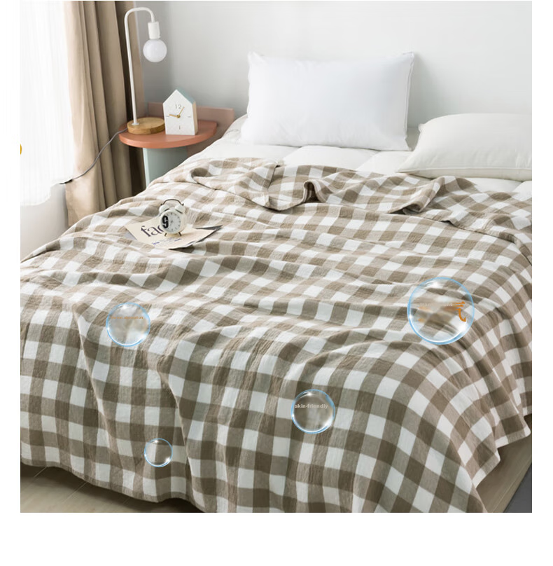 Hengyuanxiang Pure Cotton Gauze Towel Blanket, Summer Air Conditioning Quilt, Single-Person Office Nap Coverlet Shawl, 150*200cm 12