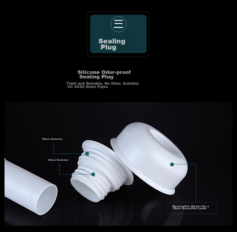Submarine SQ-1 Basin Sink ABS Anti-Odor Drain Pipe, S-Bend Extendable Drain Pipe, Insect And Odor Preventio 10