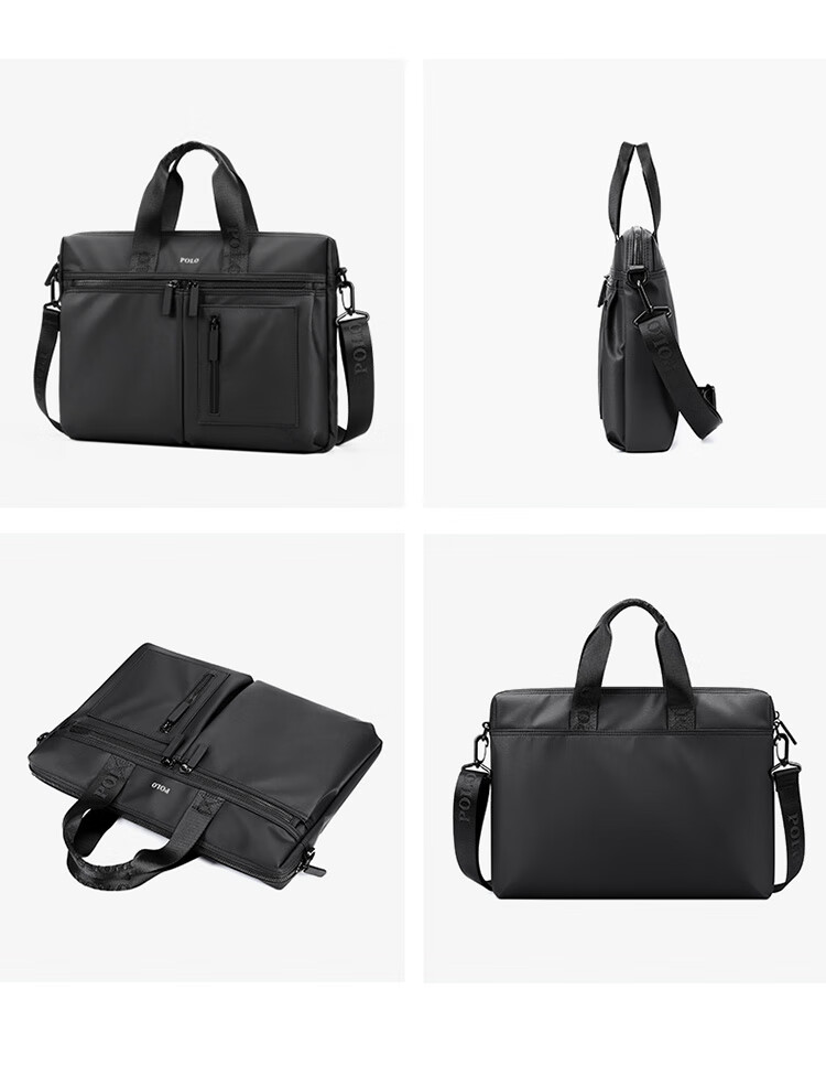 POLO Briefcase, Men's Casual Business Bag, 15-Inch Laptop Bag, Office Handbag for Men, Shoulder Crossbody Bag 18