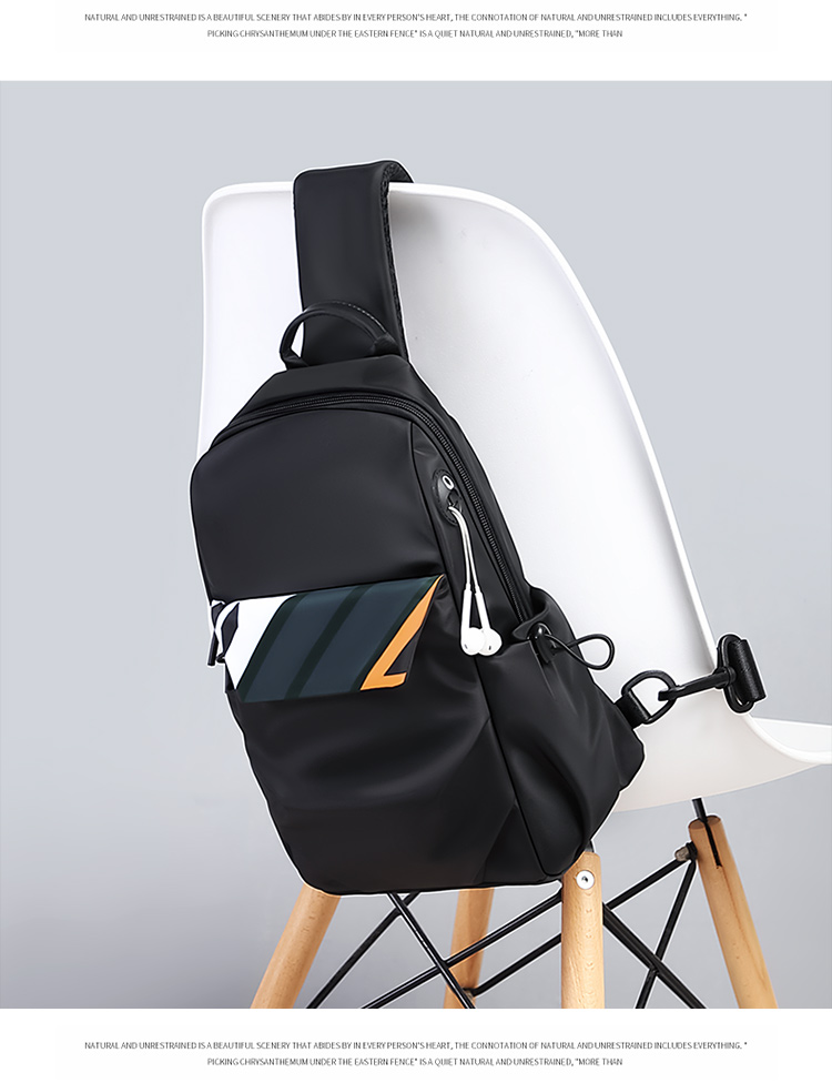 GOLF Chest Bag for Men, Contrasting Color Shoulder Crossbody Bag, Casual Phone And IPad Bag, Multi-Compartment Sports Small Backpack, Running Pack 37